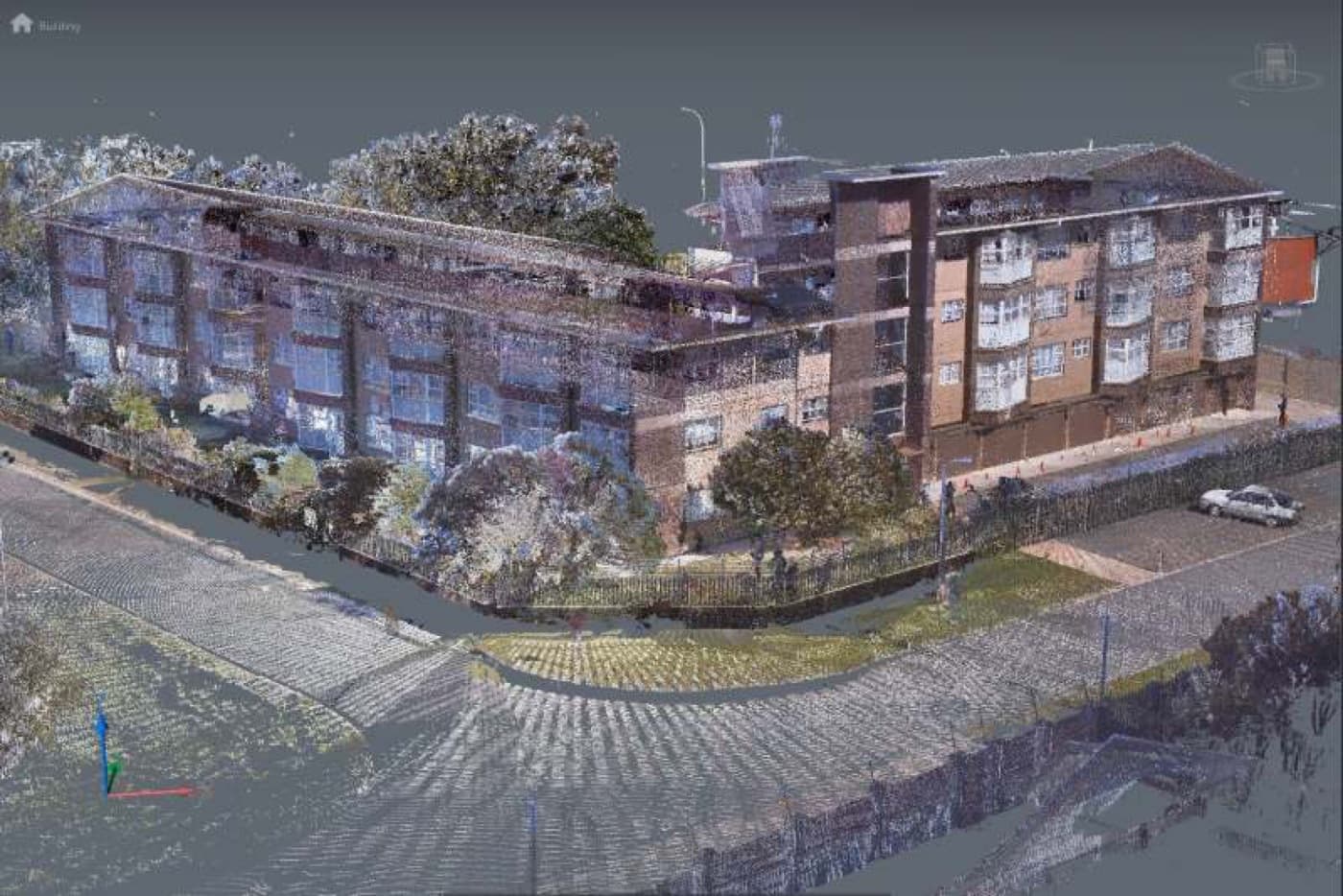 A registered point cloud of the Marykehof apartment building in Strand.