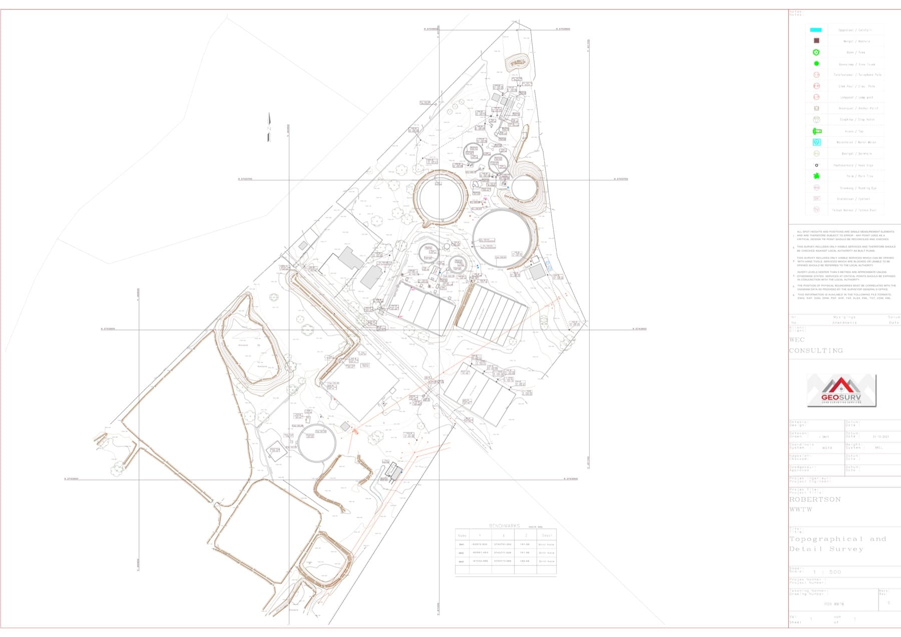 Topographical survey drawing — Robertson WWTW